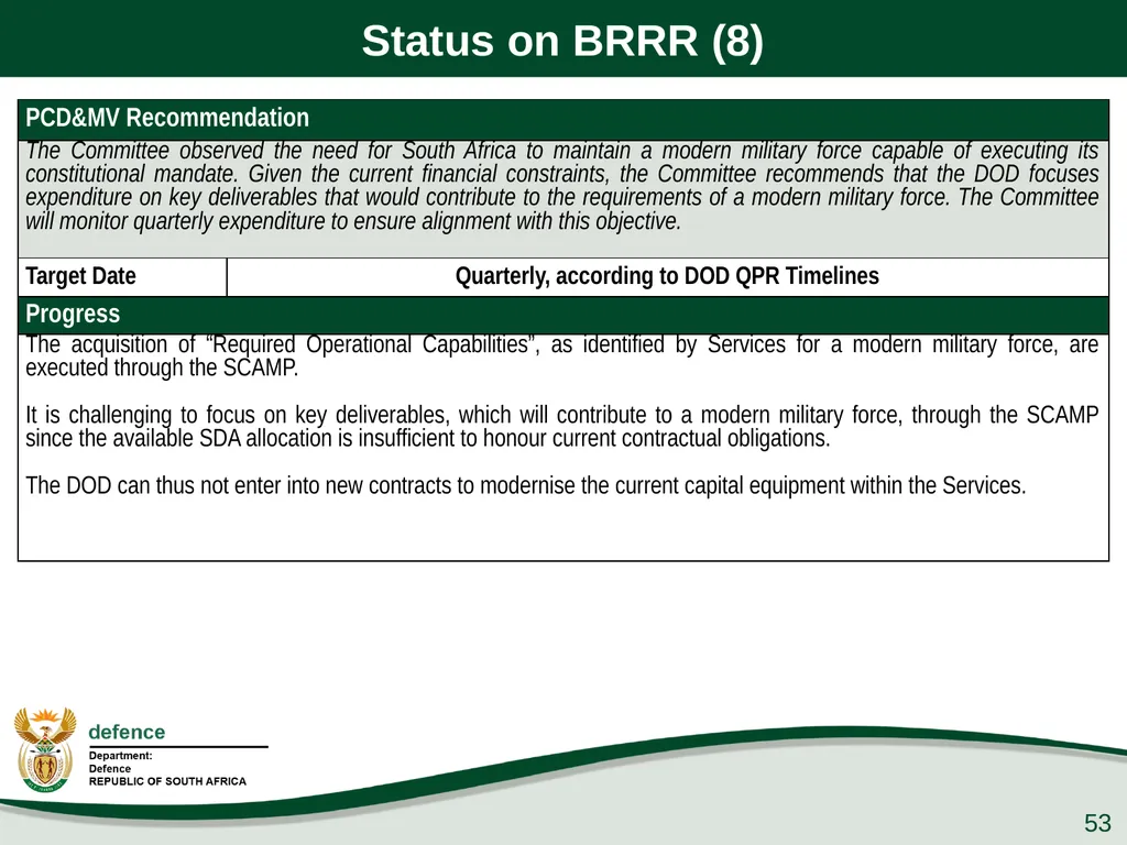 Presentation to the PCD&MV 26 February 2020 - slide 53 of 63