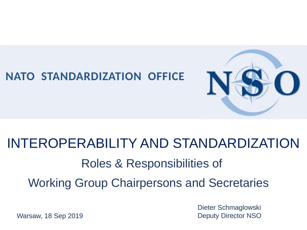 Warsaw, 18 Sep 2019 Dieter Schmaglowski Deputy