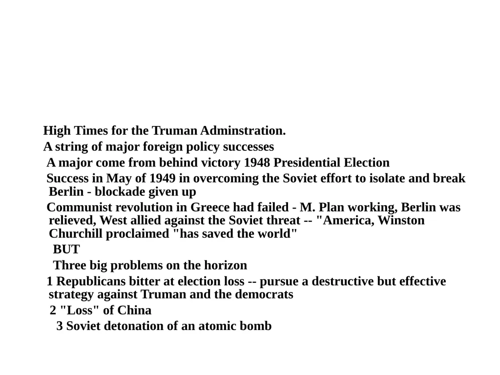 Post WW II US Foreign Policy From Truman to Nixon - slide 8 of 14
