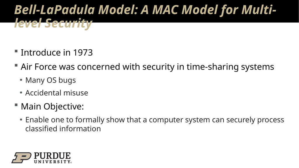Data Security and Privacy Week 3: Security Models: - slide 9 of 89