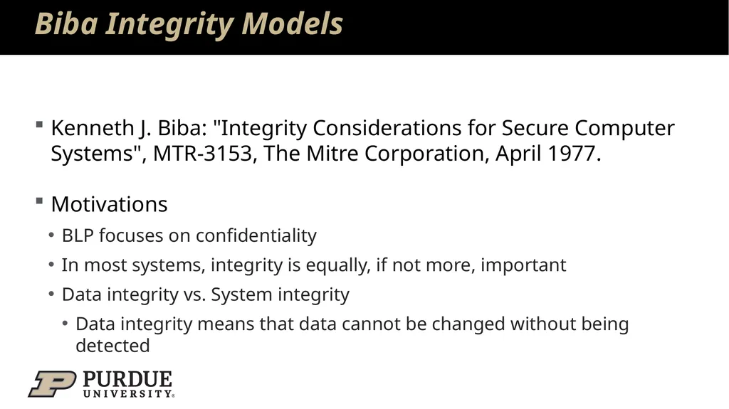 Data Security and Privacy Week 3: Security Models: - slide 61 of 89