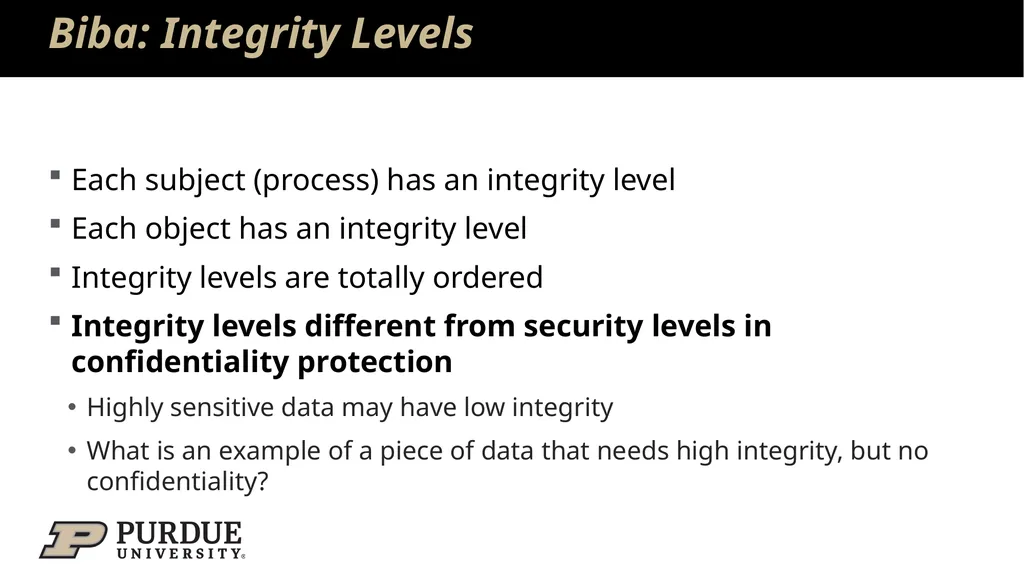 Data Security and Privacy Week 3: Security Models: - slide 63 of 89