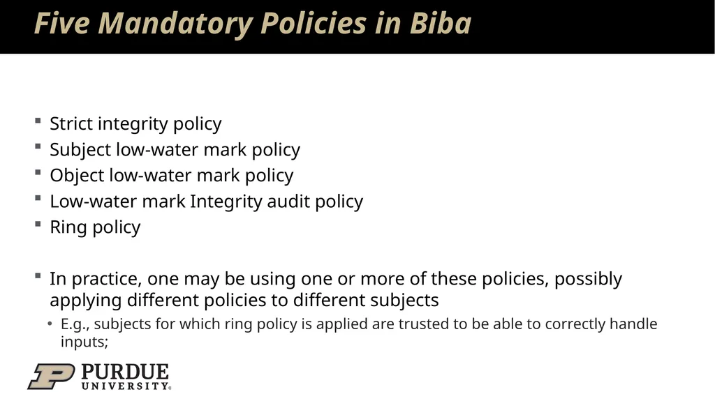 Data Security and Privacy Week 3: Security Models: - slide 69 of 89