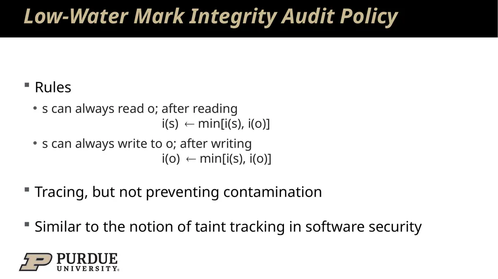 Data Security and Privacy Week 3: Security Models: - slide 67 of 89