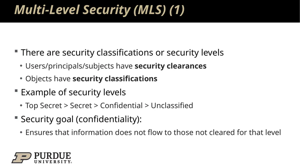 Data Security and Privacy Week 3: Security Models: - slide 6 of 89