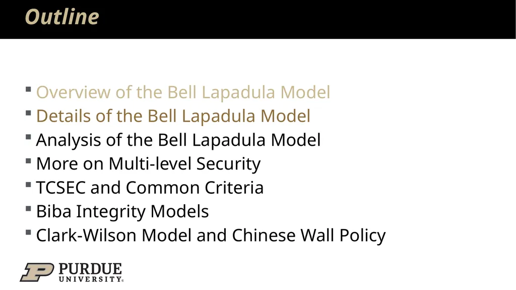 Data Security and Privacy Week 3: Security Models: - slide 12 of 89