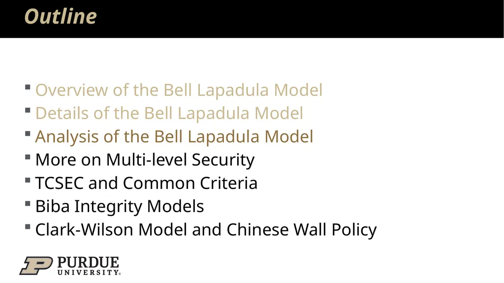 Data Security and Privacy Week 3: Security Models: - slide 18 of 89