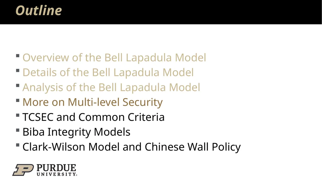 Data Security and Privacy Week 3: Security Models: - slide 26 of 89