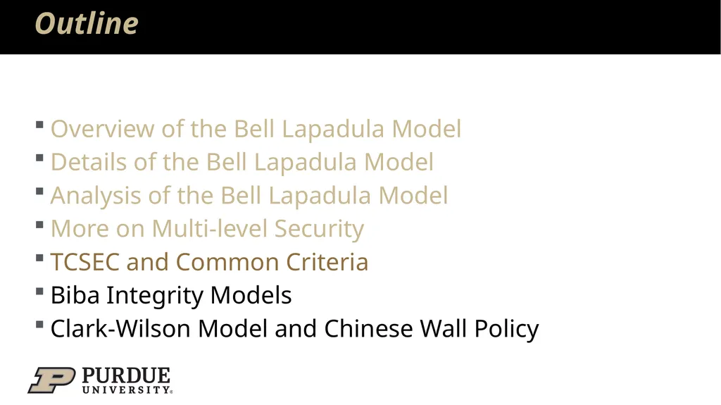 Data Security and Privacy Week 3: Security Models: - slide 36 of 89