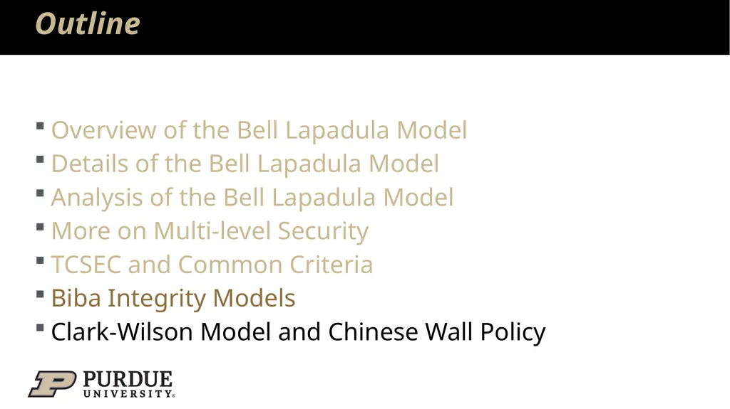 Data Security and Privacy Week 3: Security Models: - slide 60 of 89