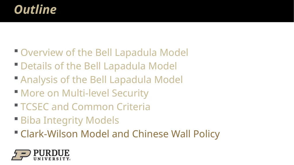 Data Security and Privacy Week 3: Security Models: - slide 77 of 89