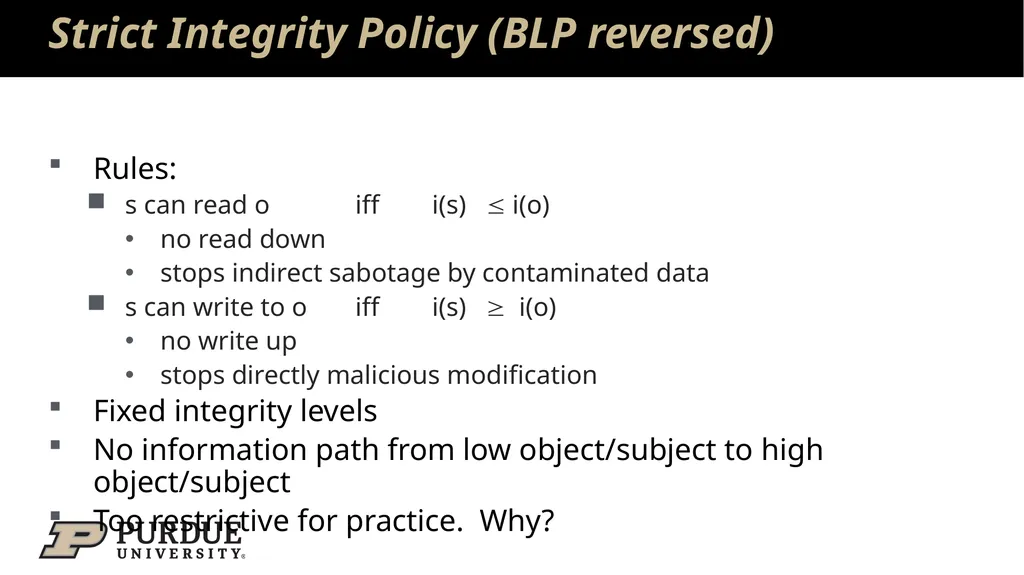 Data Security and Privacy Week 3: Security Models: - slide 64 of 89