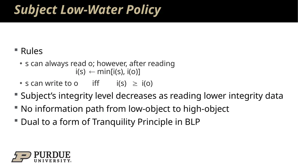 Data Security and Privacy Week 3: Security Models: - slide 65 of 89