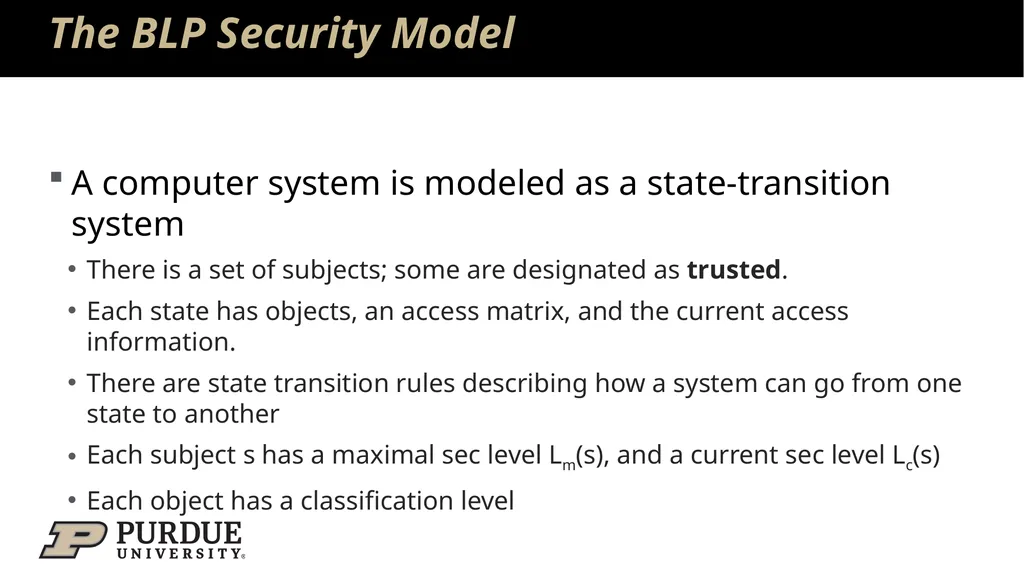 Data Security and Privacy Week 3: Security Models: - slide 13 of 89