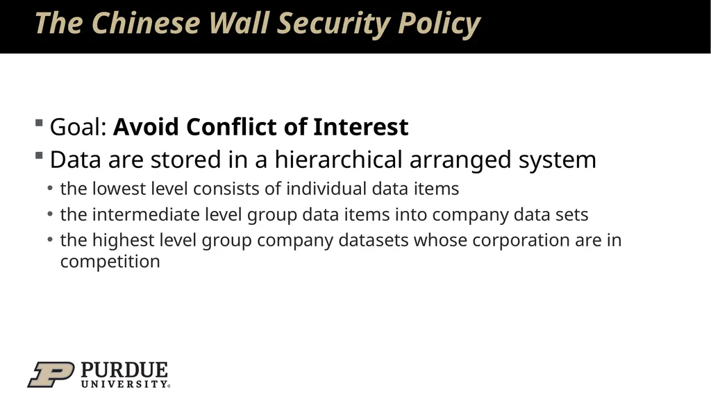 Data Security and Privacy Week 3: Security Models: - slide 85 of 89