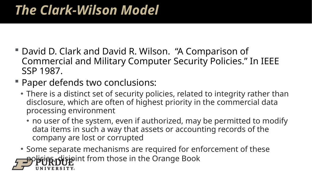Data Security and Privacy Week 3: Security Models: - slide 78 of 89