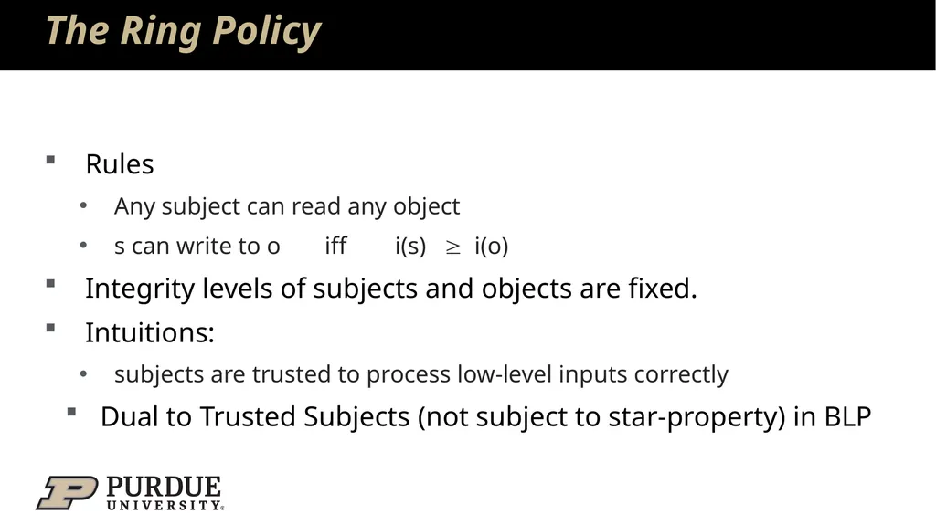 Data Security and Privacy Week 3: Security Models: - slide 68 of 89