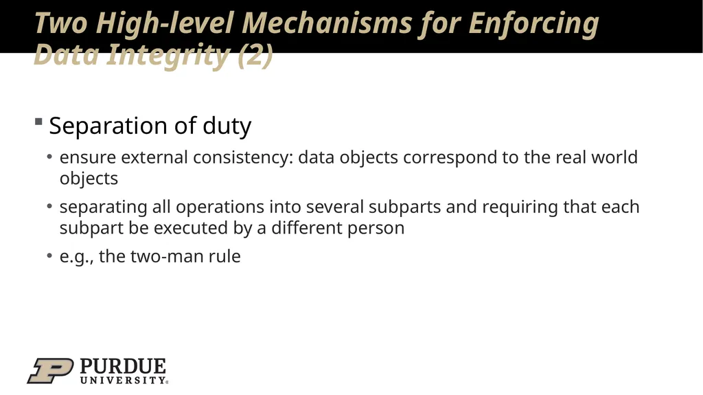 Data Security and Privacy Week 3: Security Models: - slide 80 of 89