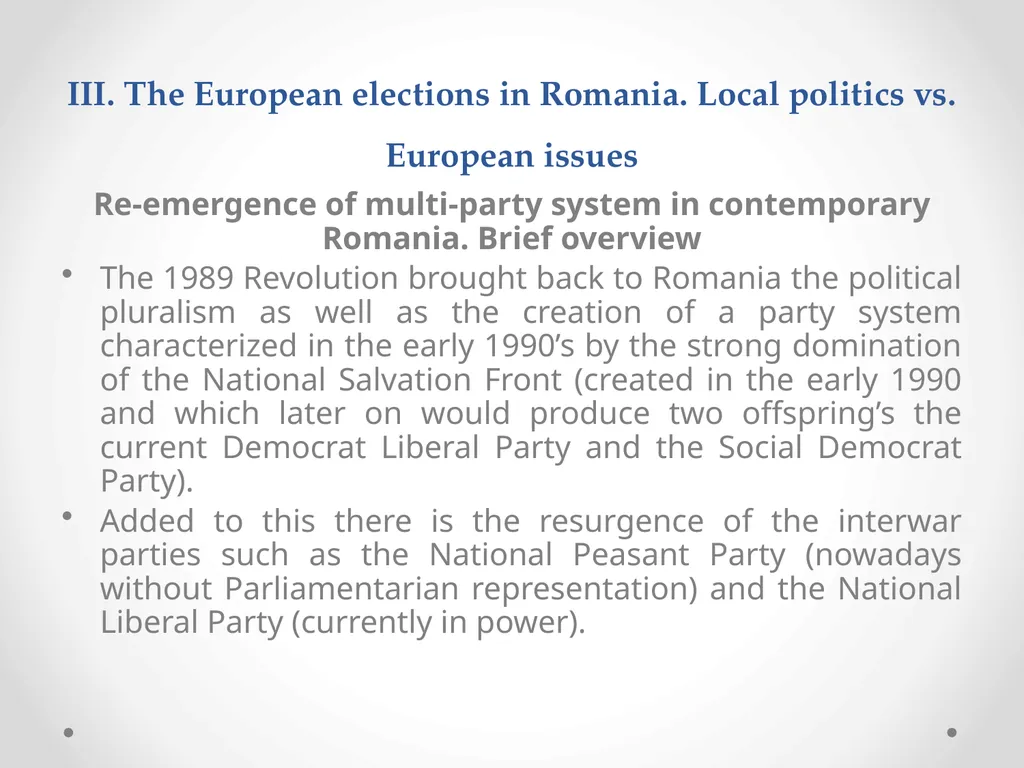 The Risk of the Growing Populism and the European - slide 14 of 30