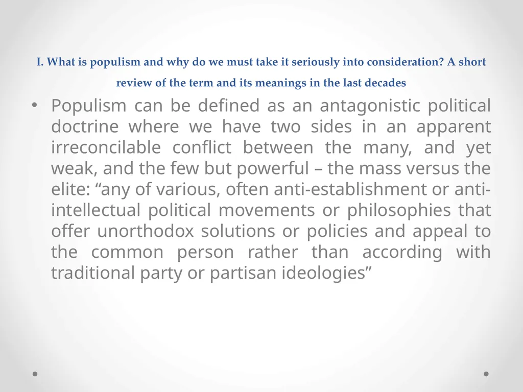 The Risk of the Growing Populism and the European - slide 3 of 30