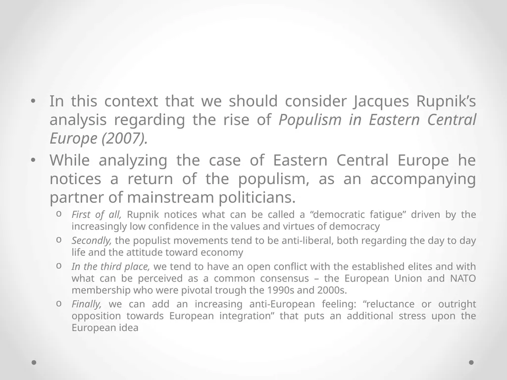 The Risk of the Growing Populism and the European - slide 16 of 30