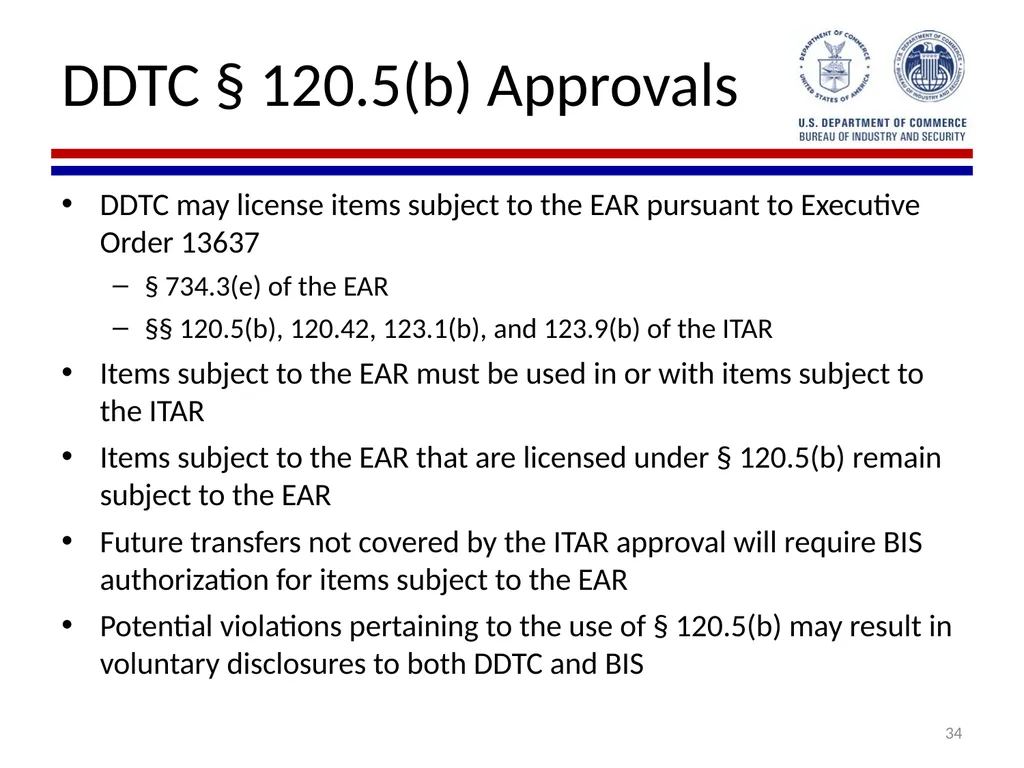 Implementation of Export Control Reform Note: This - slide 34 of 39
