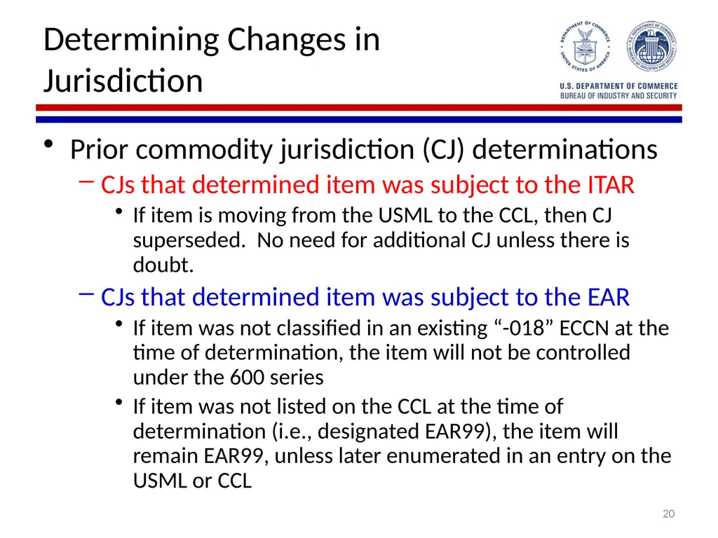 Implementation of Export Control Reform Note: This - slide 20 of 39