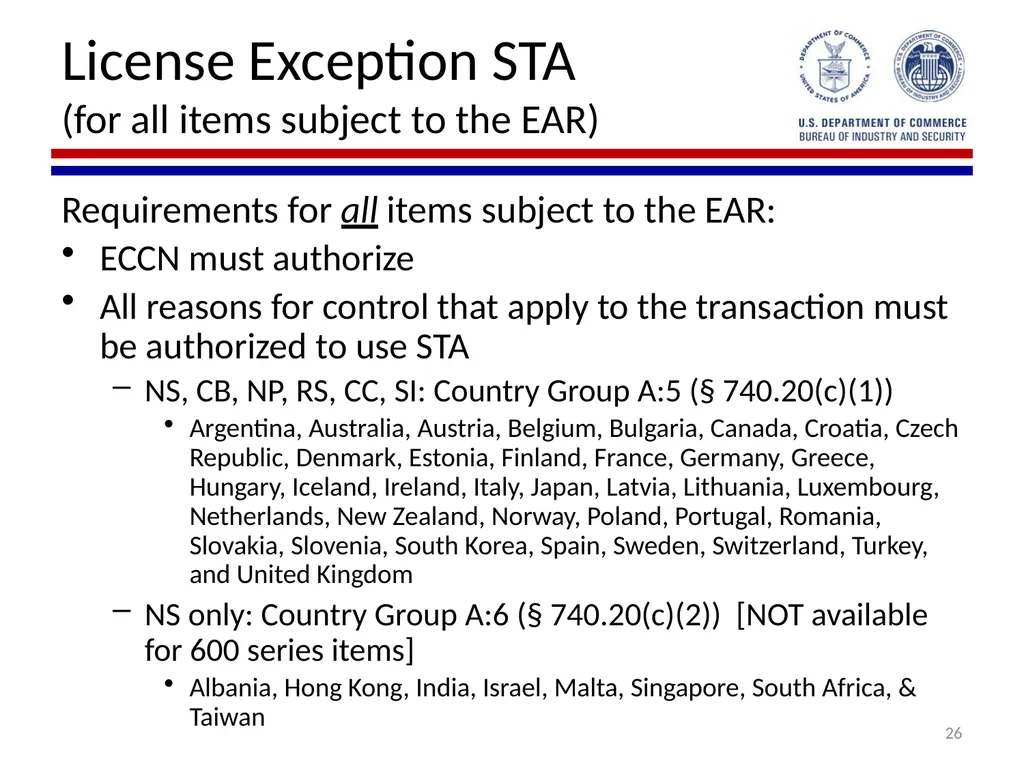 Implementation of Export Control Reform Note: This - slide 26 of 39