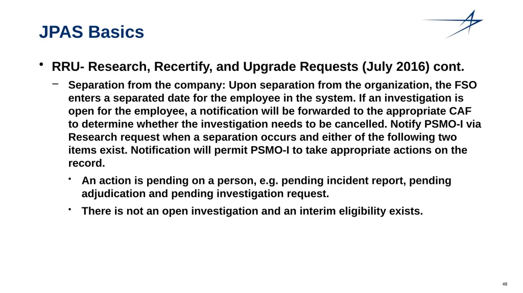 Clearance Processing Updates FISWG Wanda Walls - slide 48 of 59