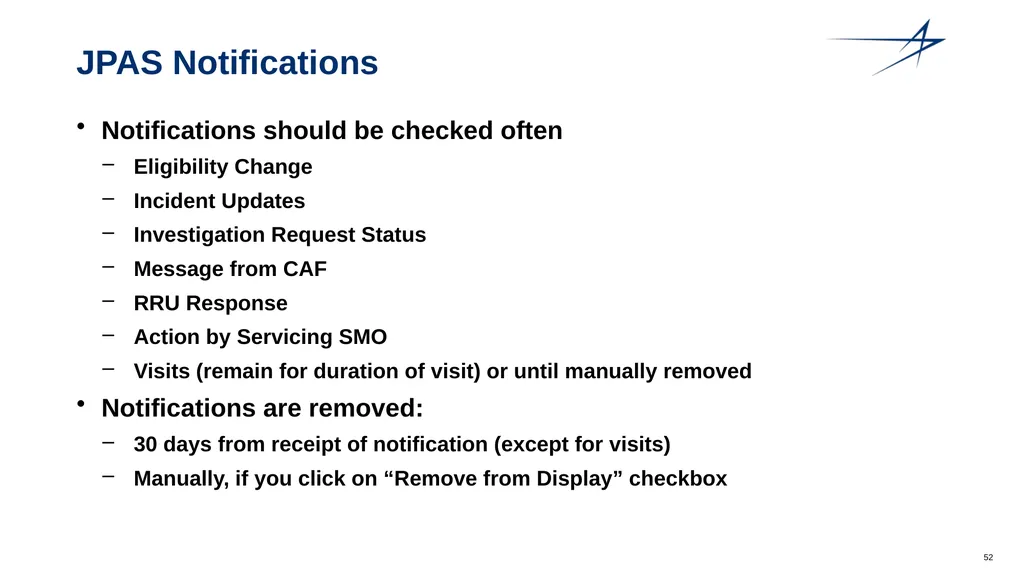Clearance Processing Updates FISWG Wanda Walls - slide 52 of 59