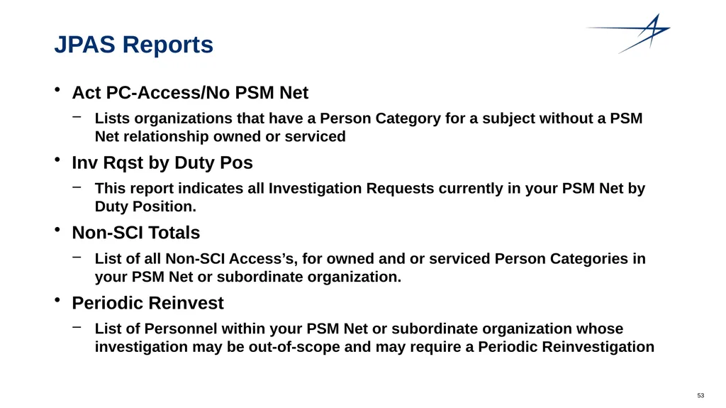 Clearance Processing Updates FISWG Wanda Walls - slide 53 of 59