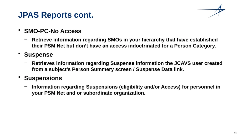 Clearance Processing Updates FISWG Wanda Walls - slide 55 of 59