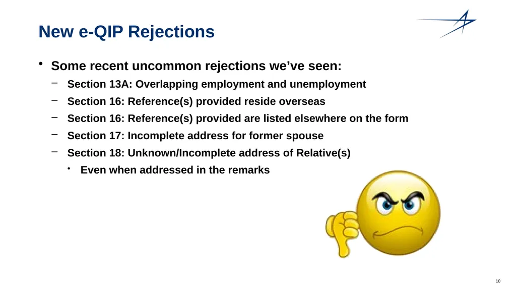 Clearance Processing Updates FISWG Wanda Walls - slide 10 of 59
