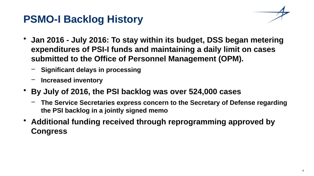 Clearance Processing Updates FISWG Wanda Walls - slide 4 of 59