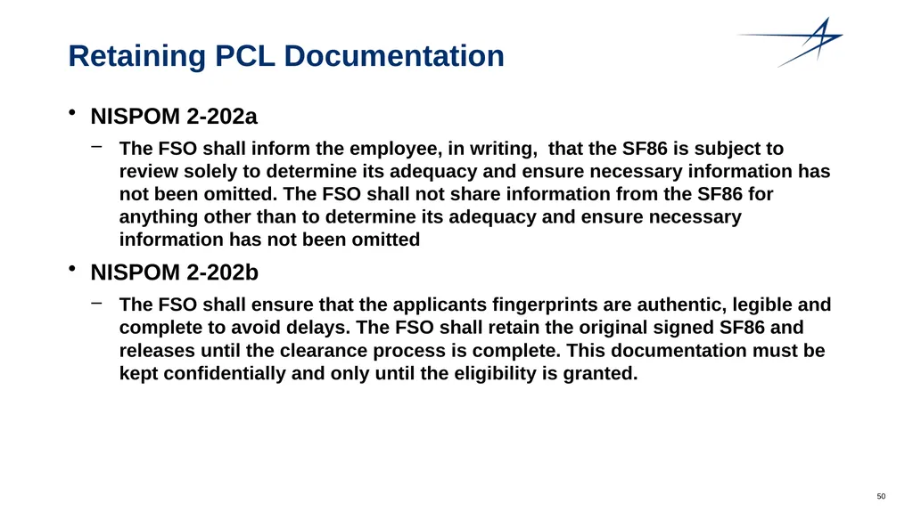 Clearance Processing Updates FISWG Wanda Walls - slide 50 of 59