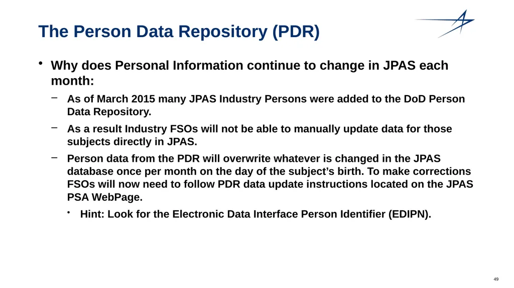 Clearance Processing Updates FISWG Wanda Walls - slide 49 of 59