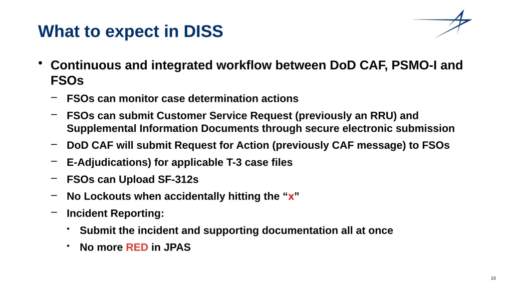 Clearance Processing Updates FISWG Wanda Walls - slide 13 of 59