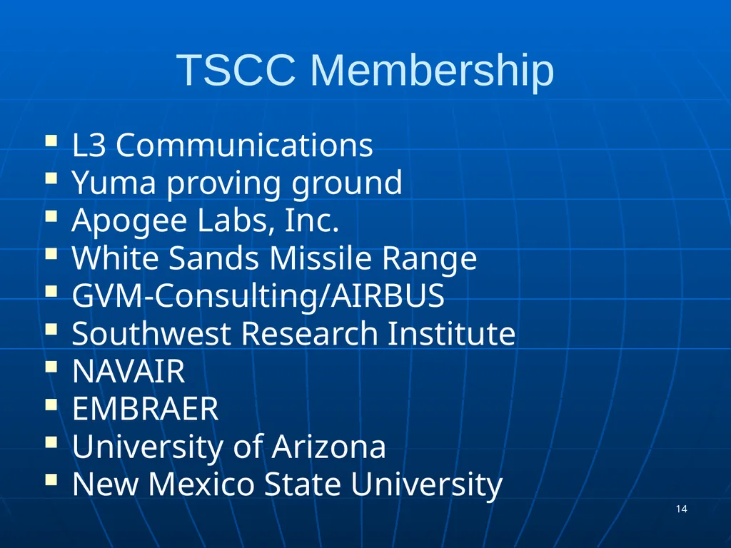 TSCC Spring 2016 Meeting Mar 15, 2016 (Tuesday) – - slide 14 of 60