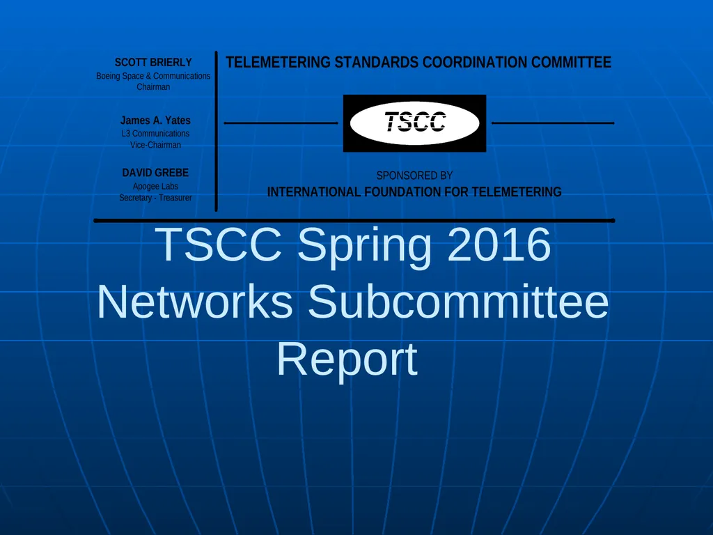 TSCC Spring 2016 Meeting Mar 15, 2016 (Tuesday) – - slide 32 of 60