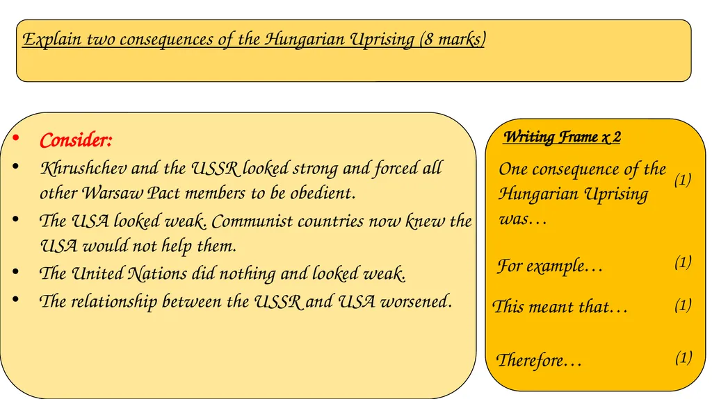 B S G P Analyse the action taken by Khrushchev. - slide 15 of 15