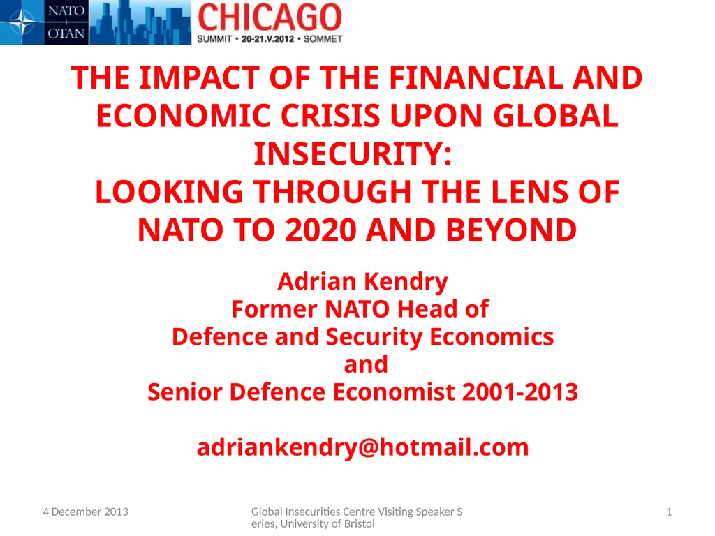 THE IMPACT OF THE FINANCIAL AND ECONOMIC CRISIS - slide 1 of 43