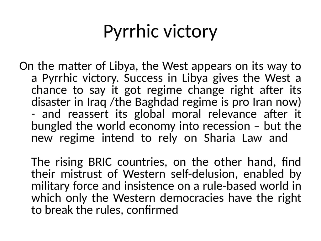 Double-standards interventionism as seen from - slide 9 of 15