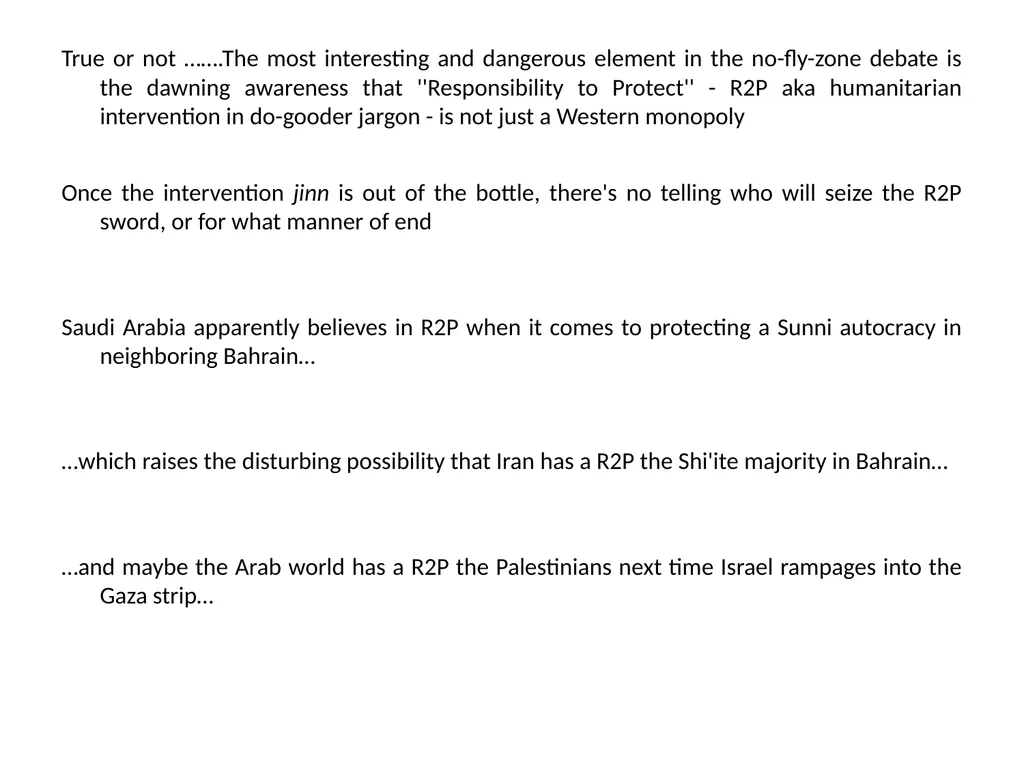 Double-standards interventionism as seen from - slide 11 of 15