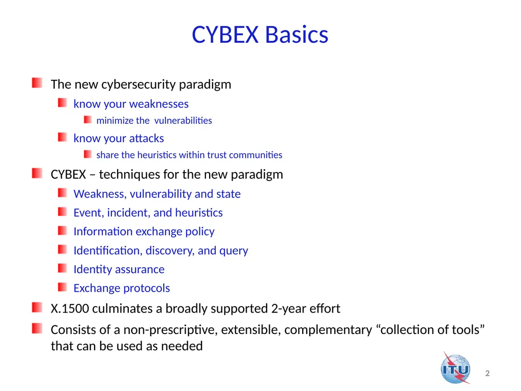 Application of CYBEX (Cybersecurity Information - slide 2 of 14
