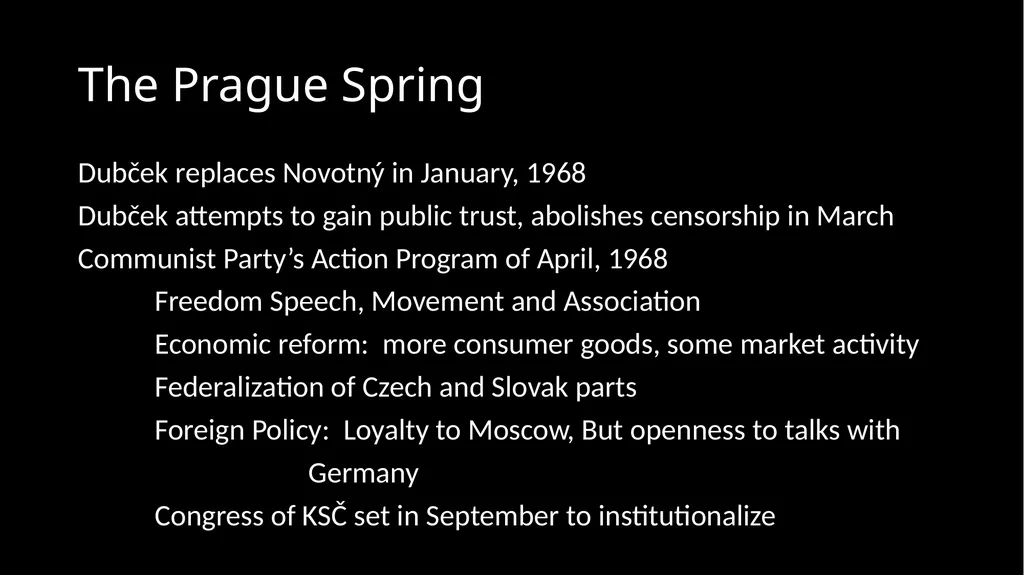 The Soviet Union After Khrushchev The Prague - slide 10 of 19