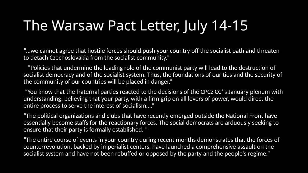 The Soviet Union After Khrushchev The Prague - slide 14 of 19