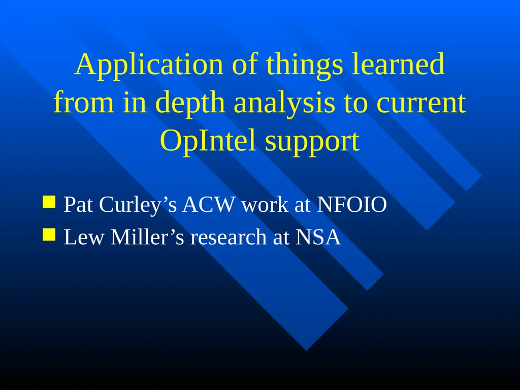 Creating FOSIF Rota George B. Pressly Operational - slide 33 of 44