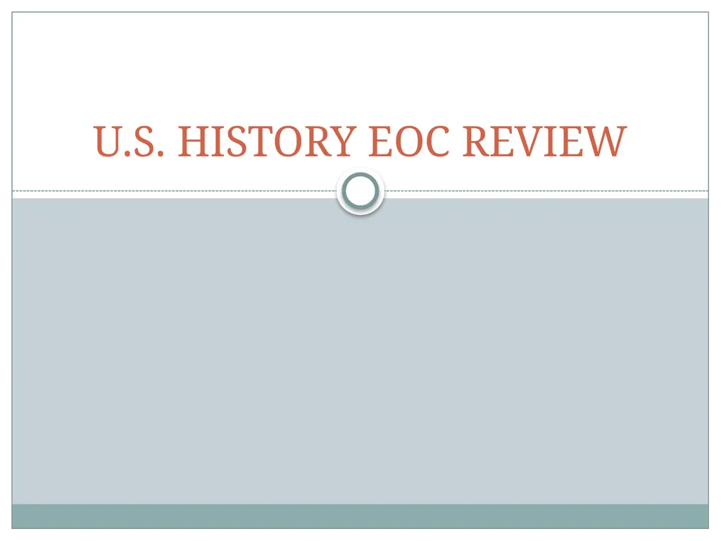 U.S. HISTORY EOC REVIEW Industrial Revolution