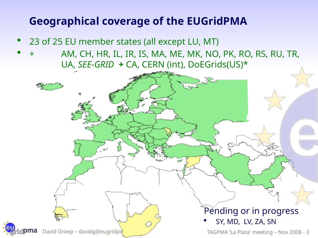 Updates from the EUGridPMA David Groep, Nov 7nd, - slide 3 of 20