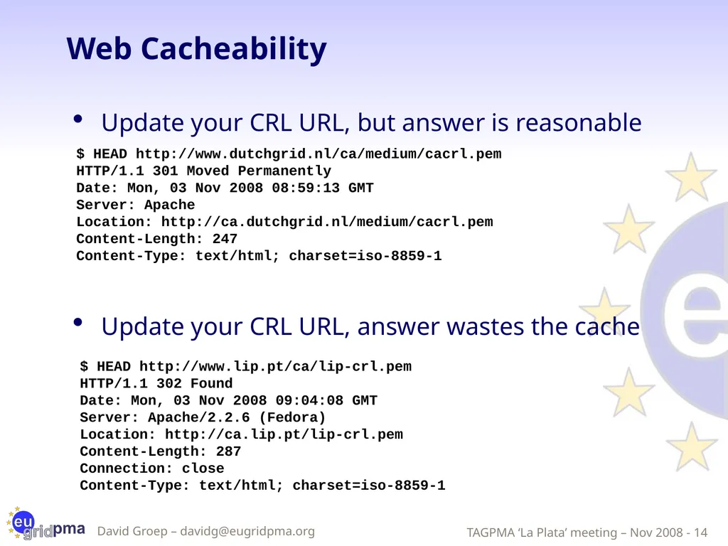 Updates from the EUGridPMA David Groep, Nov 7nd, - slide 14 of 20